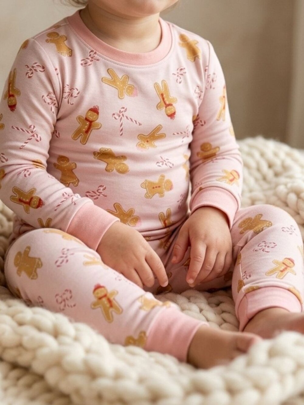 Toast + Jams Bamboo Pajamas 2T | Pink Gingerbread 2-Piece Set - Picture 2 of 5